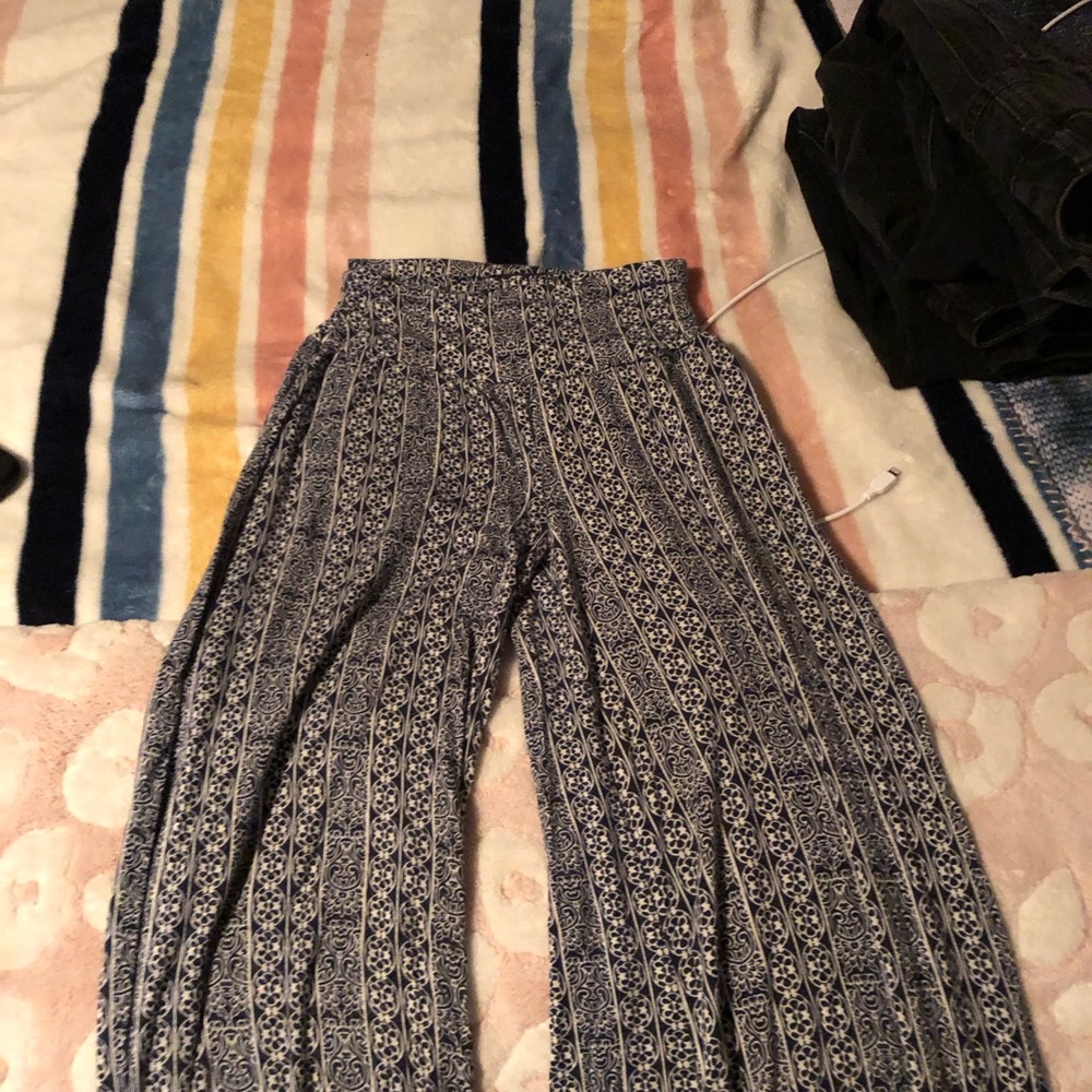 blue an white hippie type pants